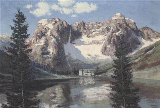 Carlo Maggi Alpine scenes, 27 x 39.5in. and 26 x 38.5in.